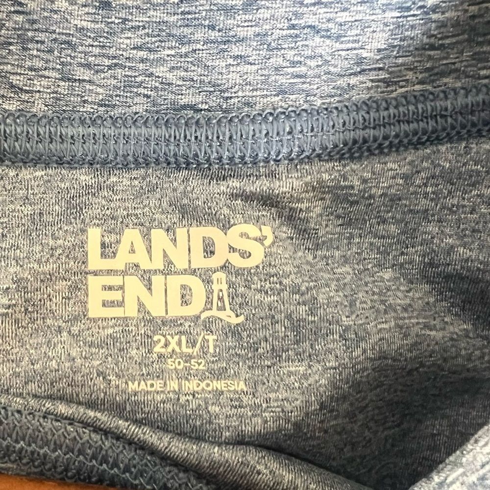 Lands' End Men's SunShade UPF 50 Long Sleeve Swim Tee Cooling Rash Guard Blue - Picture 5 of 5